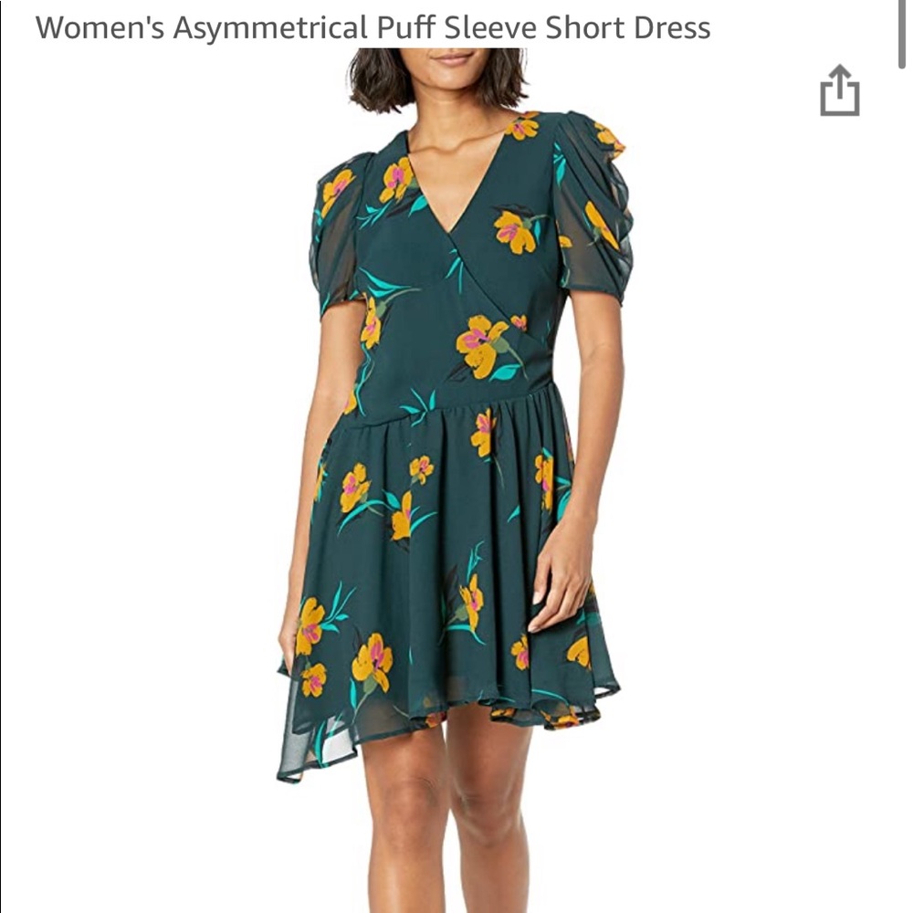 ASTR The Label Asymmetrical Puff Sleeve Dress